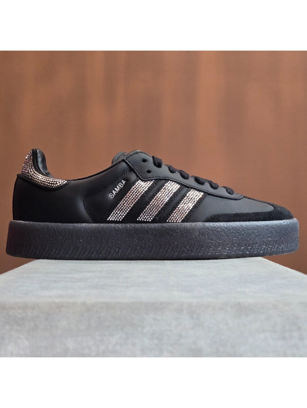 adidas Sambae - Core Black / Silver Metallic / Rhinestone (IH4045) Women's 6.5